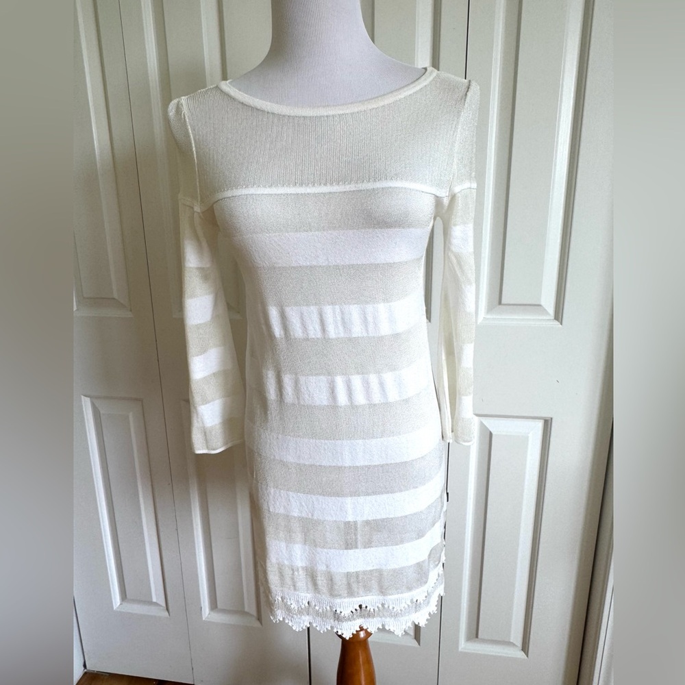 JUST CAVALLI White Knit Long Sweater 4/40